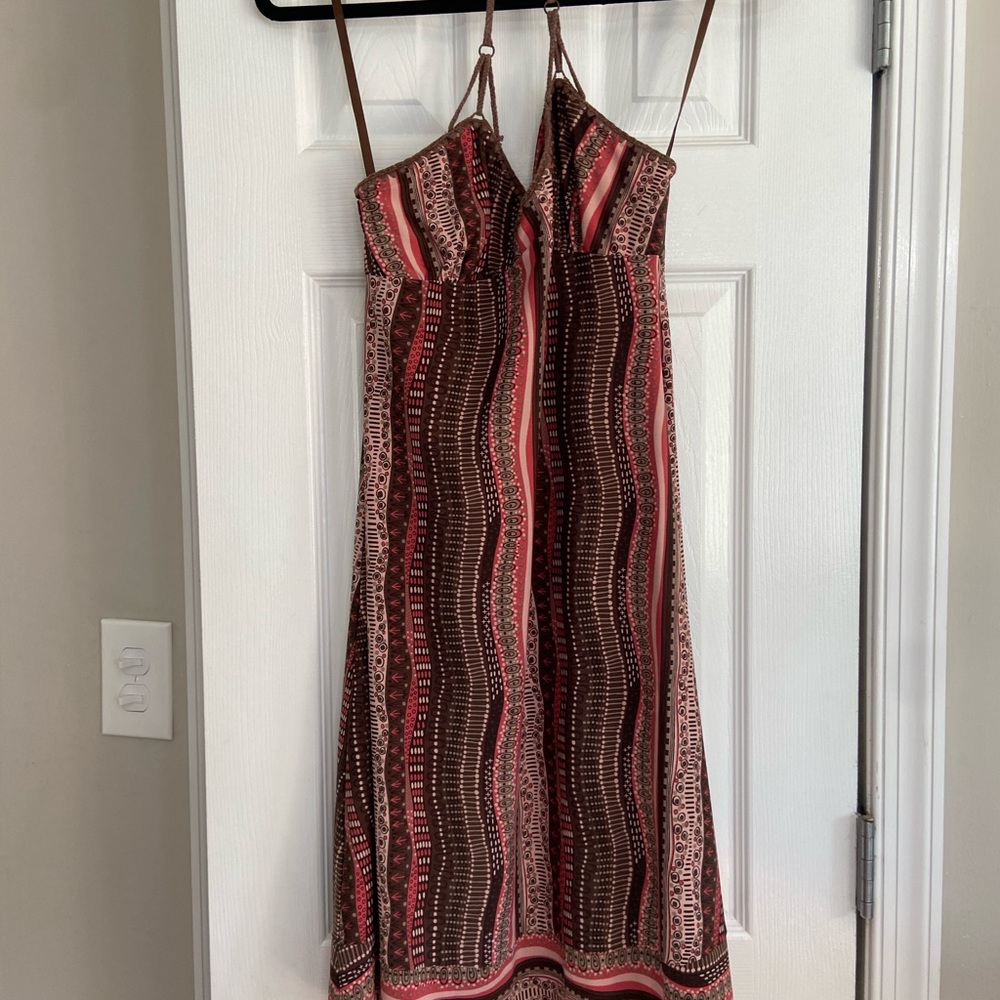BCBGMAXAZRIA  Halter printed dress